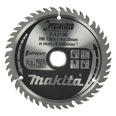Makita Cirkelzaagblad voor Hout | Efficut | Ø 136mm Asgat 20mm 45T - E-12136