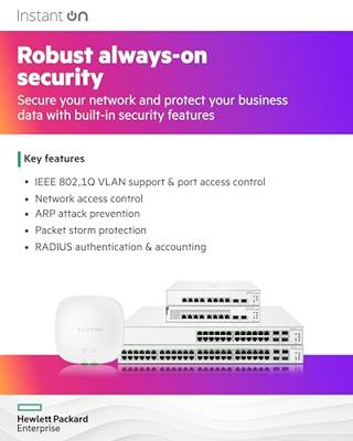 Aruba Instant On 1930 48-poorts Gb Ethernet 48x 1G PoE (370W), 4x 1G/10G SFP+, L2+ Smart Switch UK Cord (JL686B #ACC)