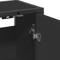 Badkamerkast met spiegel 65x20x60 cm bewerkt hout zwart - thumbnail
