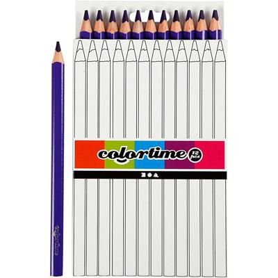 Colortime Driehoekige jumbo kleurpotloden - paars, 12st. Colortime Driehoekige jumbo kleurpotloden - paars, 12st.