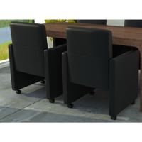 Eetkamerstoelen 2 st kunstleer zwart - thumbnail
