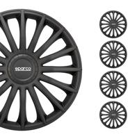 4-Delige Sparco Wieldoppenset Treviso 14-inch zwart SP1492BK - thumbnail