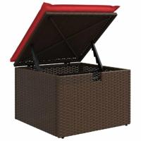 6-delige Loungeset met kussens poly rattan bruin - thumbnail