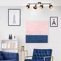 Brilliant 4-lichts plafondlampGrove zwart met goud - 99302/86 - thumbnail