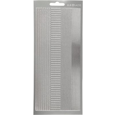 Creativ Company Stickers, randen, vel 10x23 cm, zilver, 1 vel