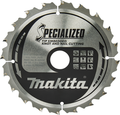 Makita Zaagblad Tipe 185X30X2,0 20T 25G - B-33102 Makita Zaagblad Tipe 185X30X2,0 20T 25G - B-33102