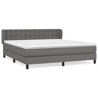 Boxspring met matras kunstleer grijs 160x200 cm - thumbnail