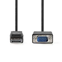 NEDIS VGA-kabel | DisplayPort-stekker | VGA-stekker | vernikkeld | maximale resolutie: 1080p | 1,00 m | rond | PVC | zwart | blister - thumbnail