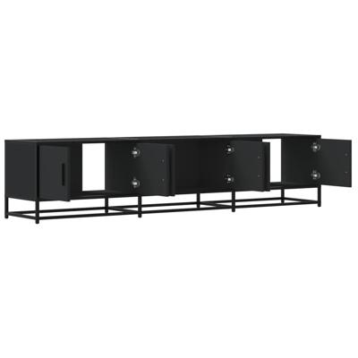 Tv-meubel 180x35x41 cm bewerkt hout zwart - thumbnail
