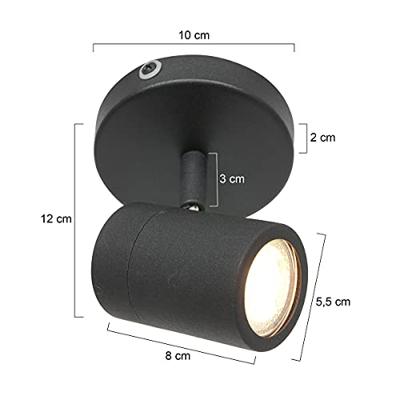 Steinhauer Badkamer spotUpround LED zwart - 2486ZW