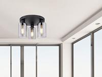 Globo PlafondlampHadera met smoke glas - 15465-3D - thumbnail