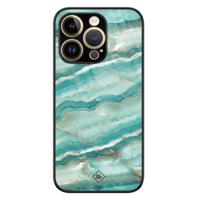 iPhone 14 Pro glazen hardcase - Marmer azuurblauw - thumbnail