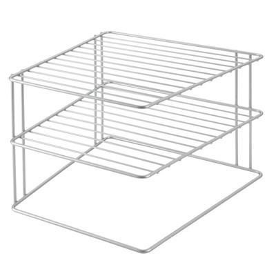 Metaltex space line bordenrek 2 etages 25x25x19 cm zilver