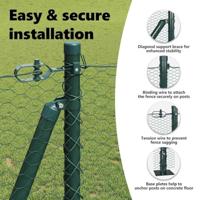 VidaXL Afrasteringspaal groen 10 x 1,2 m (25 mm gaas) staal en pvc - thumbnail