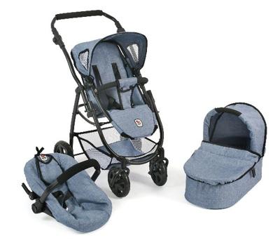 Combi-poppenwagen Emotion All in 1 - Blue Jeans