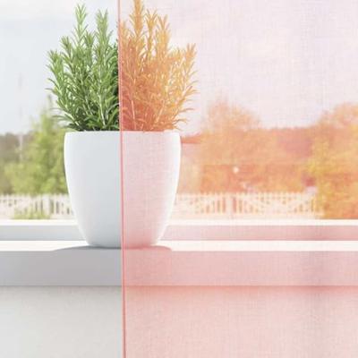 VidaXL Gordijnen voile met roedezakken 2 st roze VidaXL Gordijnen voile met roedezakken 2 st roze