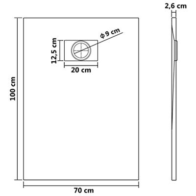 VidaXL Douchebak 100x70 cm smc zwart