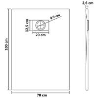 Douchebak 100x70 cm SMC zwart - thumbnail