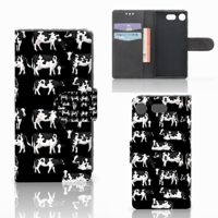 Sony Xperia XZ1 Compact Telefoonhoesje met Pasjes Koetjes - thumbnail