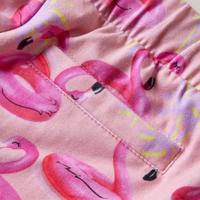 Kindershorts met trekkoord flamingozwembandprint 104 lichtroze - thumbnail