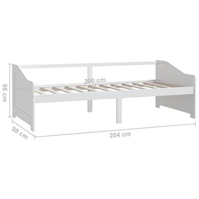 Bedbank 3-zits massief grenenhout 90x200 cm wit
