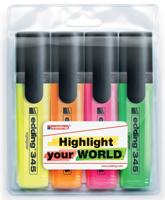 Edding markeerstift 345, etui van 4 stuks in geassorteerde kleuren - thumbnail