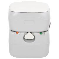 VidaXL Campingtoilet draagbaar 22+12 l hdpe grijs en wit - thumbnail