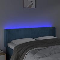 Hoofdbord LED 147x16x78/88 cm fluweel donkerblauw - thumbnail