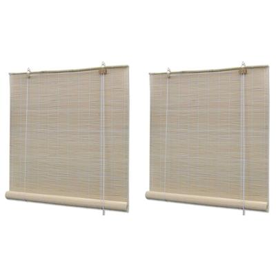 VidaXL Rolgordijnen 2 st 120x160 cm bamboe natuurlijk