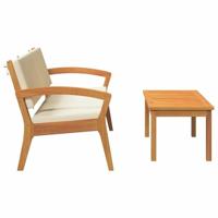 Bistroset met kussen 2 pcs Bruin Massief acaciahout - thumbnail