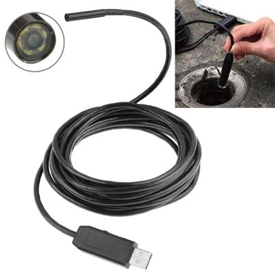 Waterdichte USB-endoscoop Snake buis inspectie Camera met 6 geleid voor delen van OTG functie Android mobiele telefoon lengte: 5m Lens Diameter: 7mm