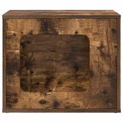 Kattenhuis Gerookt eiken 51 x 30 x 42 cm Bewerkt hout