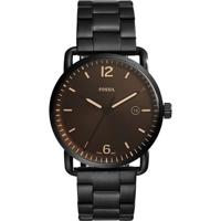 Fossil HerenhorlogeCommuter FS5277 zwart roestvrij staal quartz modehorloge - thumbnail