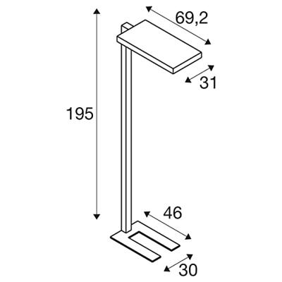 SLV Led vloerlampWorklight kantoor 195cm zwart - 1005390