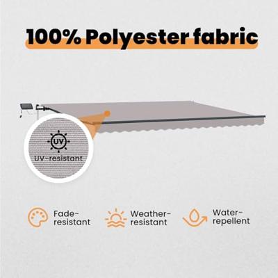 VidaXL Inklapbaar zonnescherm lichtgrijs 400 ×300 cm stof