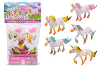John Toy Unicorns 5 stuks in zak 12x8cm