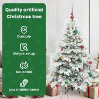 Kunstkerstboom met 150 LED met standaard Wit 150 cm PE en PVC - thumbnail