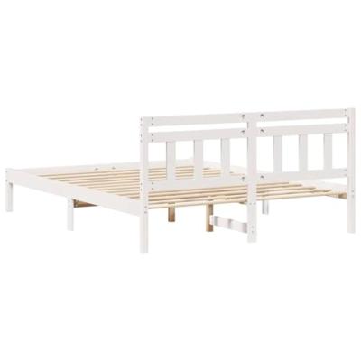 Bedframe met hoofdeinde Wit Massief grenenhout