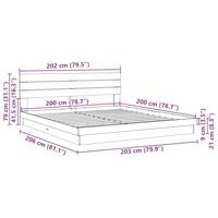 Bedframe hoofdeinde zonder matras 200x200 cm massief hout eiken - thumbnail