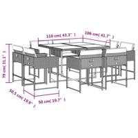9-delige Tuinset poly rattan zwart - thumbnail