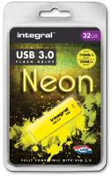 Integral Neon USB 3.0 stick, 32 GB, geel - thumbnail