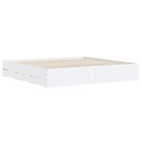 Bedframe met lades bewerkt hout wit 200x200 cm - thumbnail