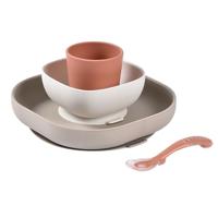 Serviesset 4 items silicone BEABA terracotta - thumbnail