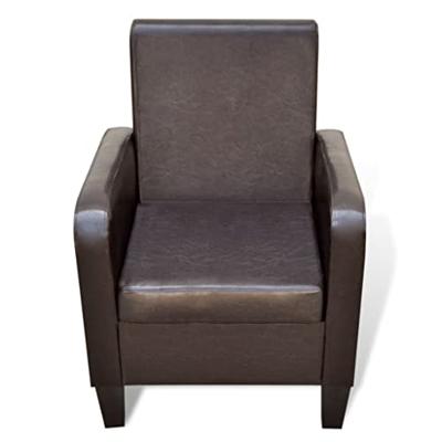 Fauteuil kunstleer bruin