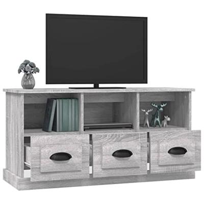 Tv-meubel 100x35x50 cm bewerkt hout grijs sonoma eikenkleurig