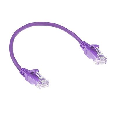 ACT Paarse 0,5 meter LSZH U/UTP CAT6 datacenter slimline patchkabel snagless met RJ45 connectoren