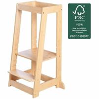Montessori Leertoren - ROBA - FSC Gecertificeerd Bamboe - Verstelbaar op 3 Hoogteniveaus - Tot 80 Kg - Natuurlijk - thumbnail