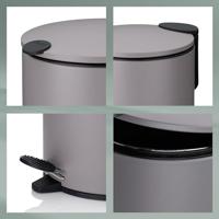 Kela Pedaal Afvalemmer, 5 L, Zwart | Mats - thumbnail