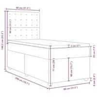 Boxspring met matras stof blauw 80x200 cm - thumbnail