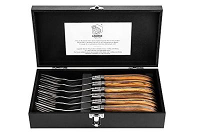 Laguiole Style de Vie Steakvorken Luxury Line Olijfhout - 6 stuks Laguiole Style de Vie Steakvorken Luxury Line Olijfhout - 6 stuks